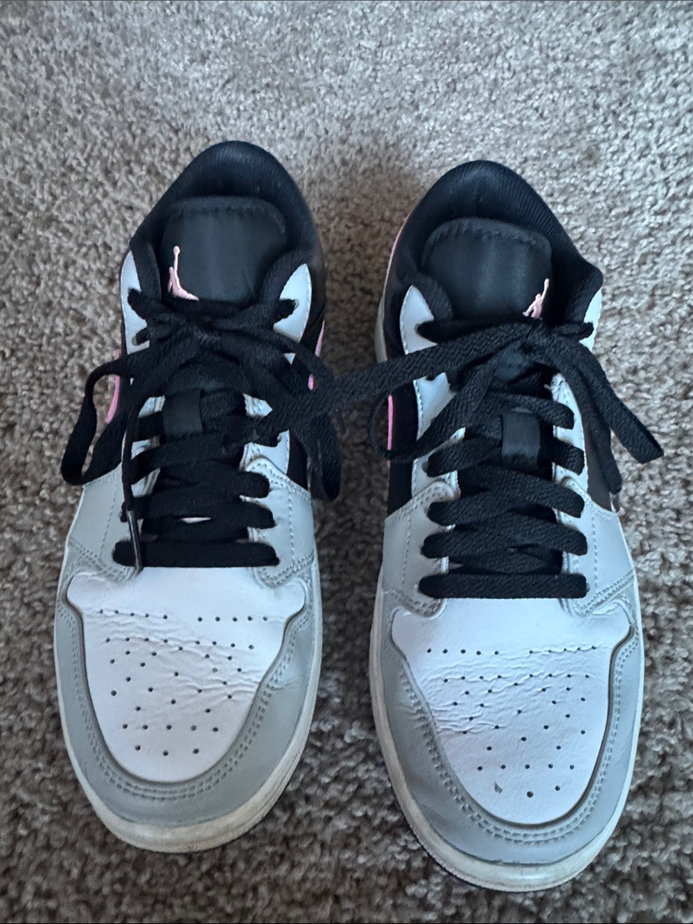 Nike Air Jordan Sneakers in White, Gray & Pink, Men’s Size 7.5